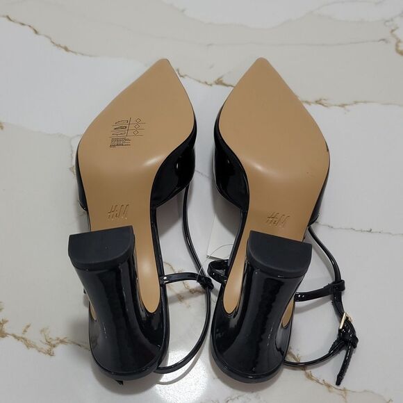 BRAND NEW H&M BLOCK HEEL POINTED TOE SLINGBACK PUMP - Picture 13 of 15